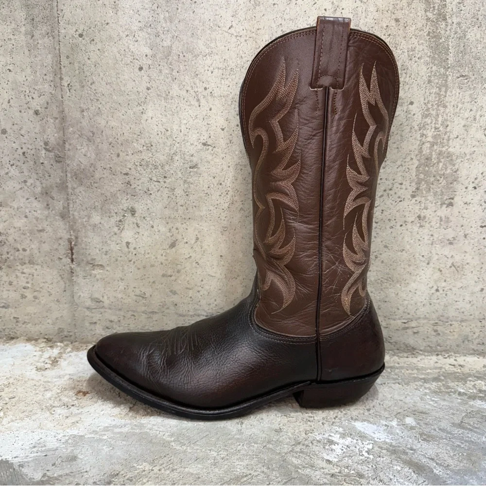 Vintage Nocona Cowboy Boots 11.5D USA Made Brown Western Leather